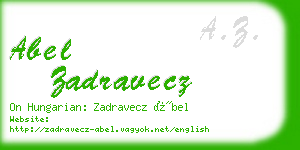abel zadravecz business card